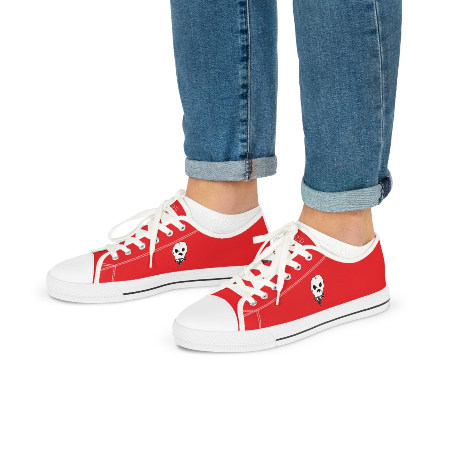 Nith OE Men's Low Top Sneakers Red WITHERED SKELLY
