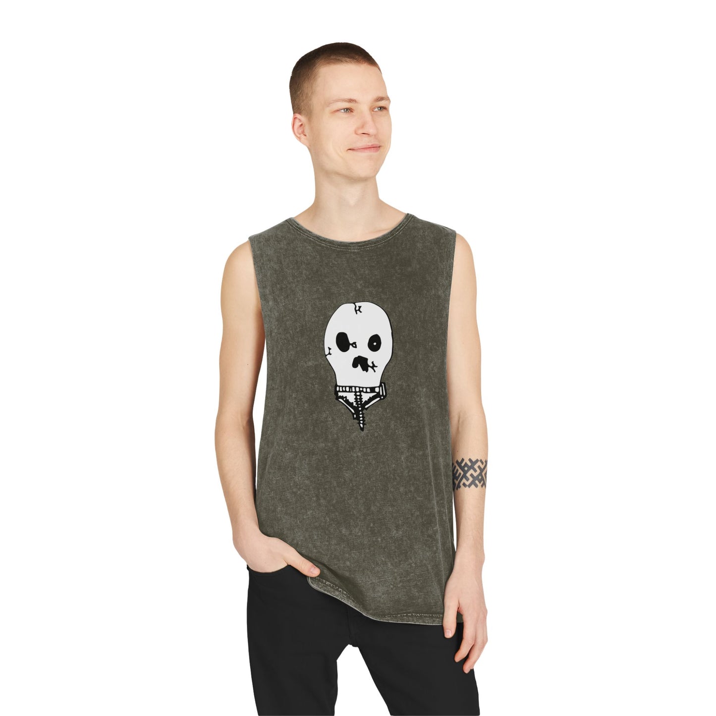 Nith OE Unisex Stonewash Tank Top WITHERED SKELLY