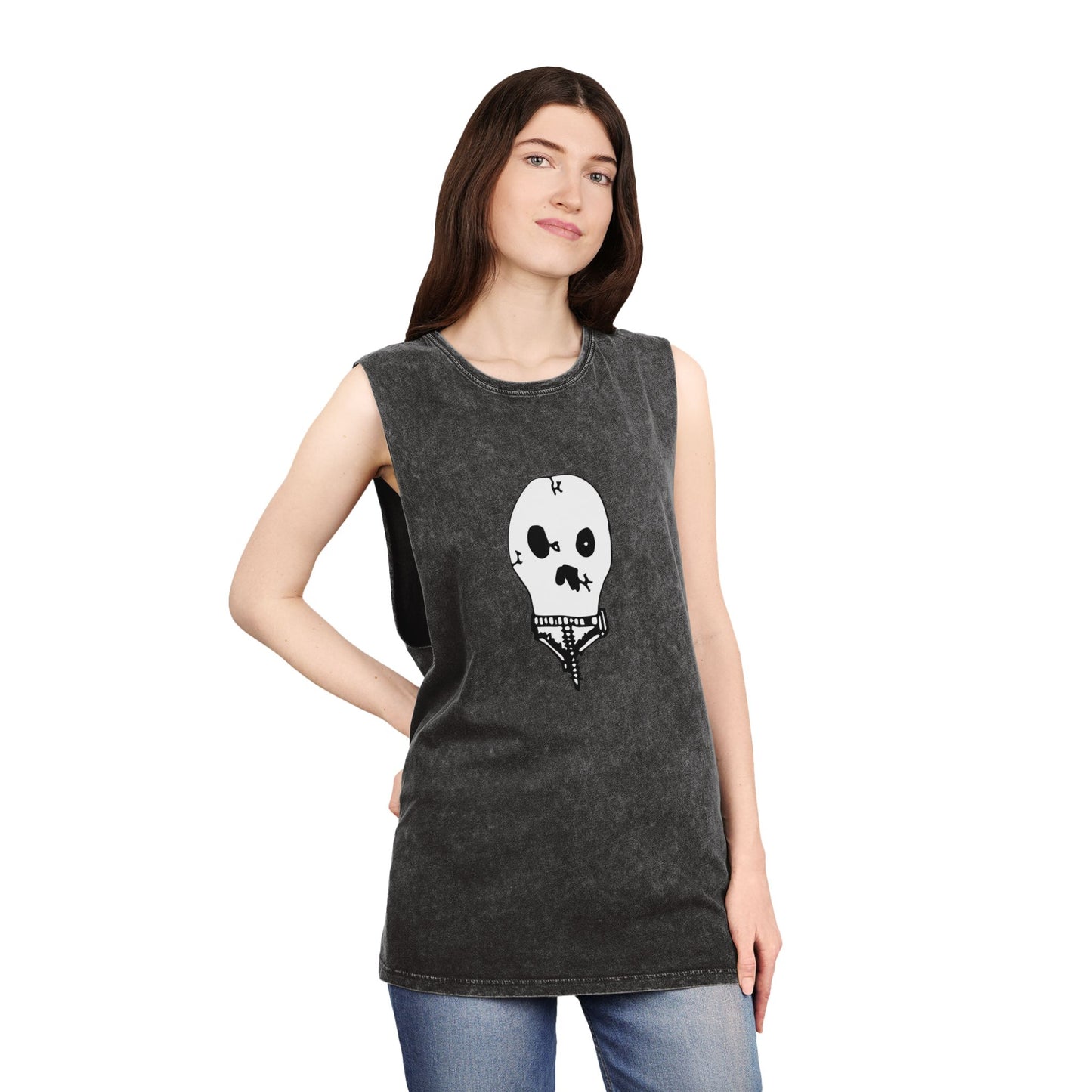 Nith OE Unisex Stonewash Tank Top WITHERED SKELLY