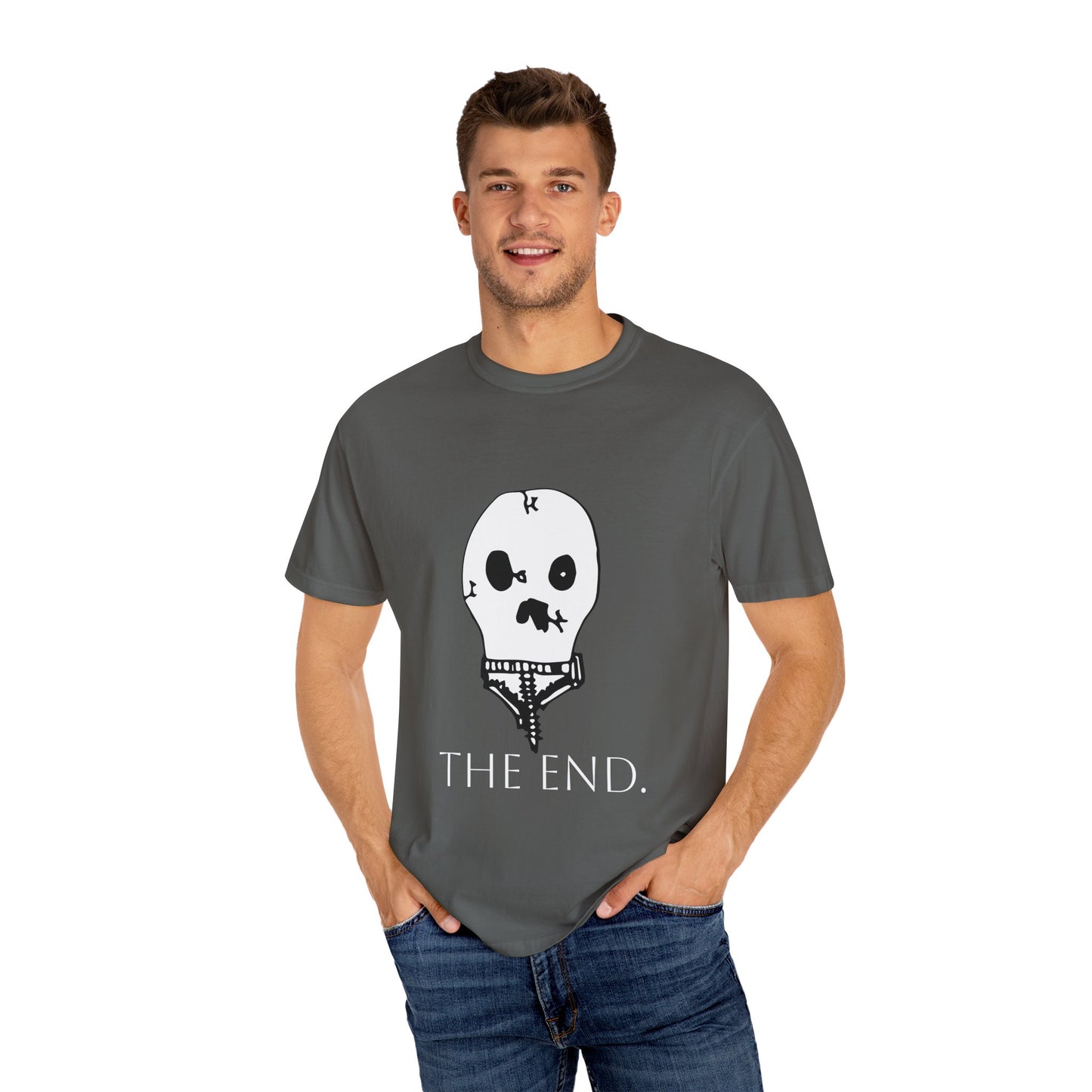 Nith OE Unisex Garment-Dyed T-shirt WITHERED SKELLY THE END