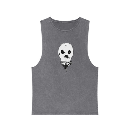 Nith OE Unisex Stonewash Tank Top WITHERED SKELLY