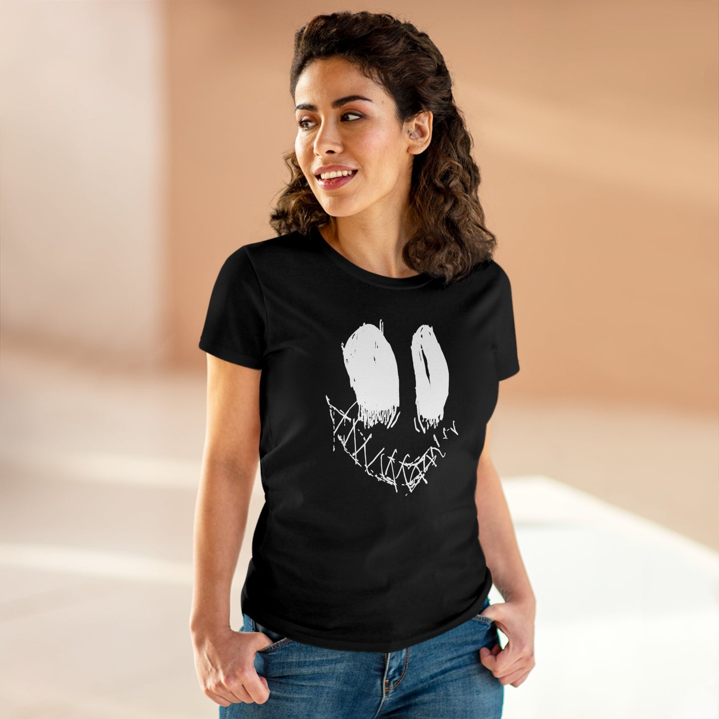 Nith OE Women's Midweight Cotton Tee Inverted SMILE